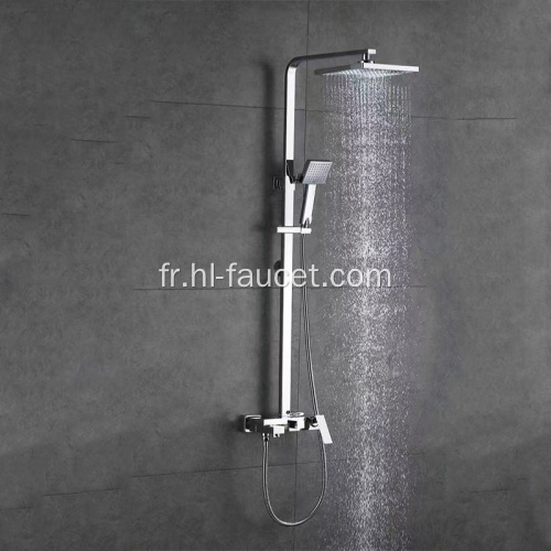 Fauce de colonne de douche de pluie de salle de bain chromée de salle de bain moderne